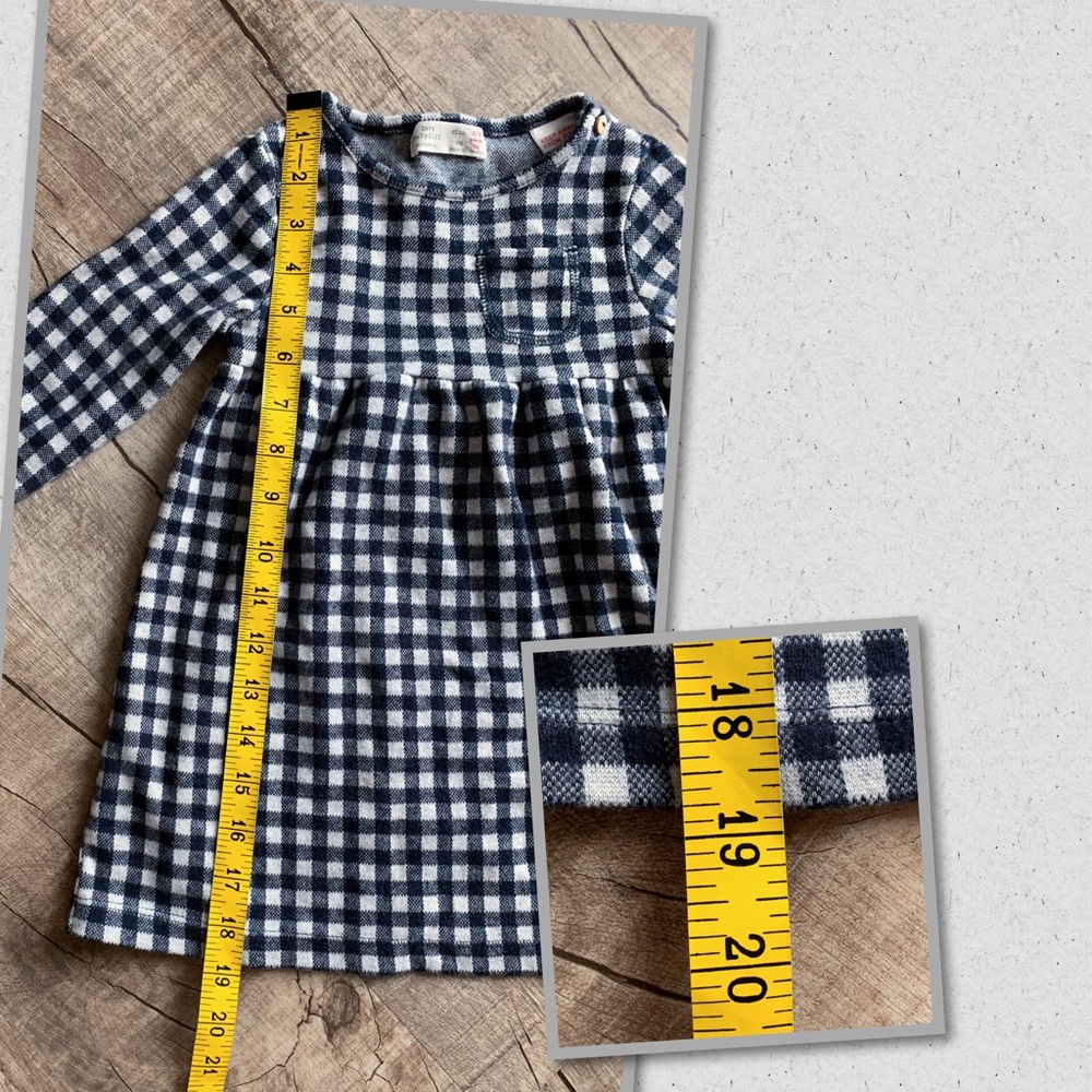 Zara BabyGirl Navy Blue & White Plaid Dress - Picture 8 of 8
